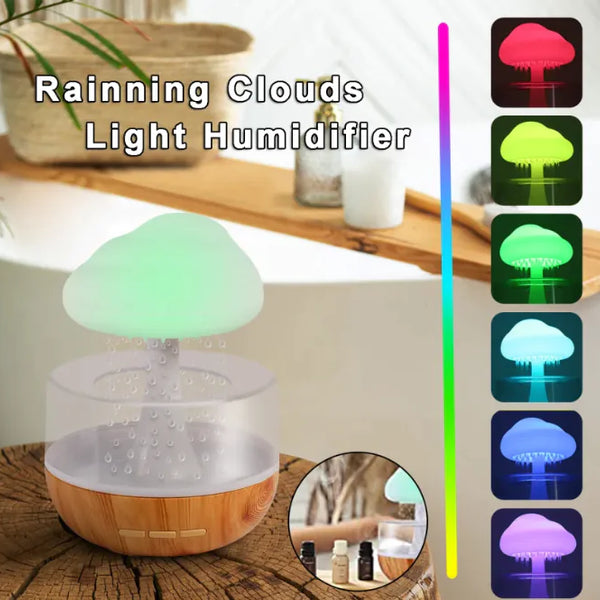 Raining Cloud Humidifier With Night Light Aromatherapy Essential Oil Diffuser Micro Humidifier